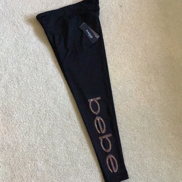 SOLD - Bebe Sport Rhinestud Logo Black Legging - NWT - Picture 9 of 12